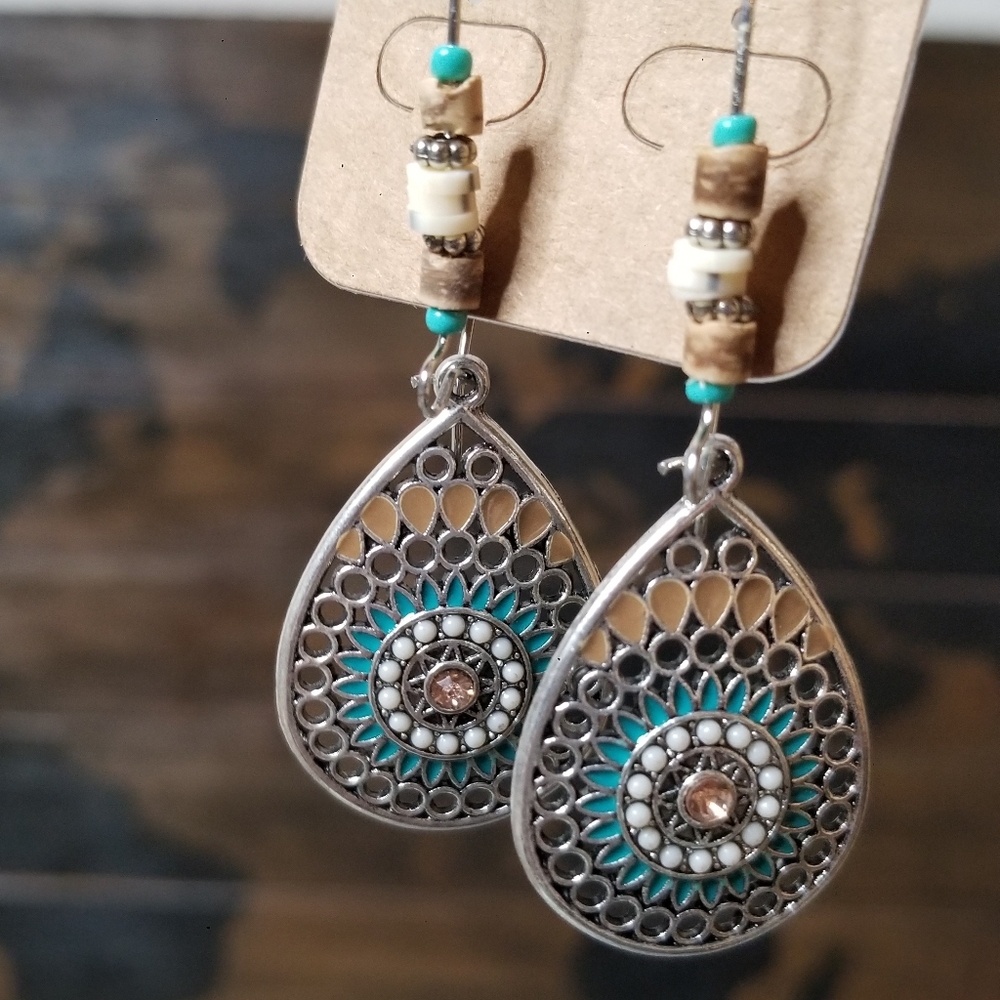 BE | Boho Trendy Fashion Earrings Dreamcatch Teal